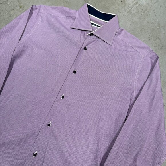 Pal Zileri Dress Shirt Made in Italy Long Sleeve Button Up Purple 15 3/4 Medium - Picture 2 of 11